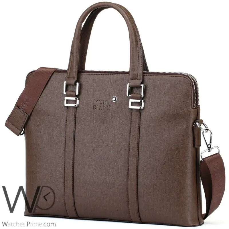 Montblanc Business Brown Leather Handbag | Watches Prime