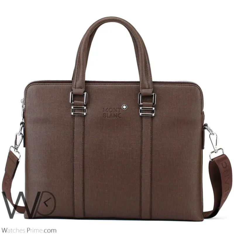 Montblanc Business Brown Leather Handbag | Watches Prime