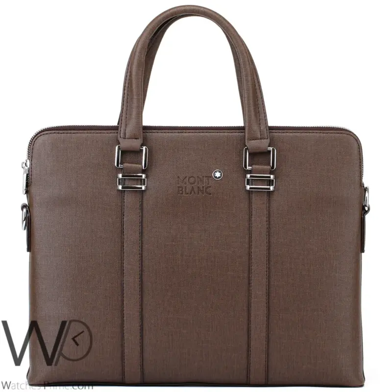 Montblanc Business Brown Leather Handbag | Watches Prime