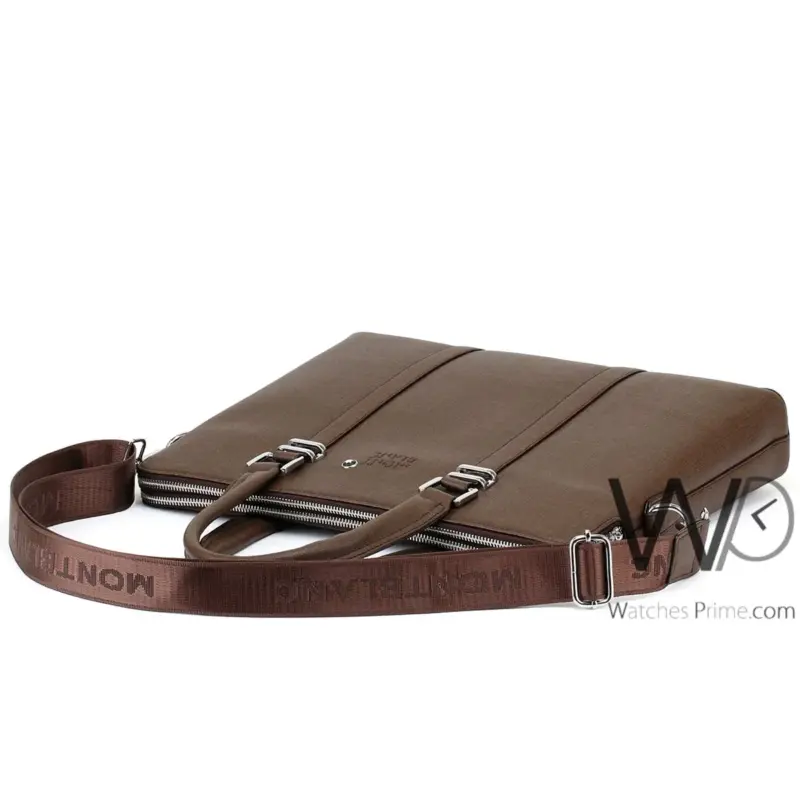 Montblanc Business Brown Leather Handbag | Watches Prime
