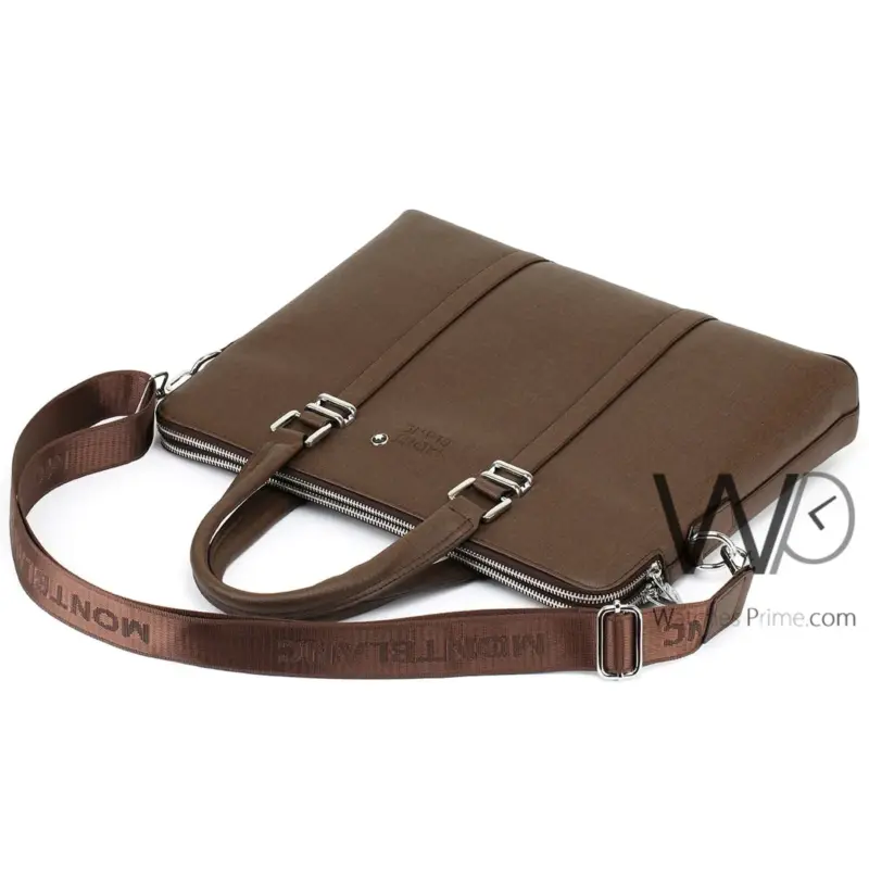 Montblanc Business Brown Leather Handbag | Watches Prime