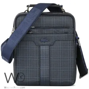 Navy blue lacoste crossbody shoulder mens messenger monogram bag
