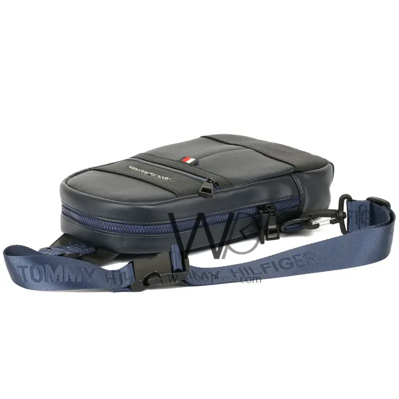 Tommy Hilfiger Blue Leather Sling Bag Men | Watches Prime