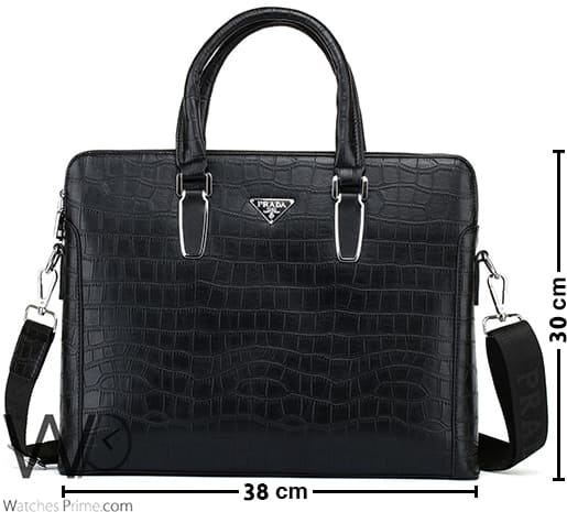 شنطة هاند باج جلد رجال الاعمال Prada برادا | واتشز برايم