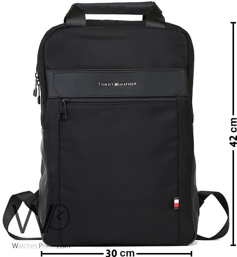 Tommy Hilfiger Backpack Black Men Laptop Bag| Watches Prime