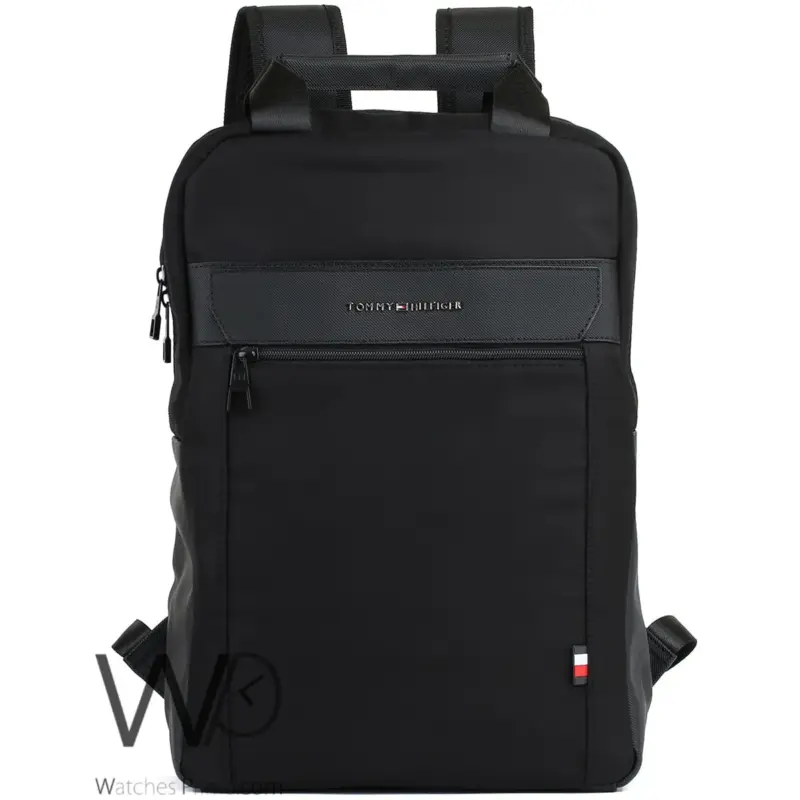 Tommy Hilfiger Backpack Black Men Laptop Bag| Watches Prime