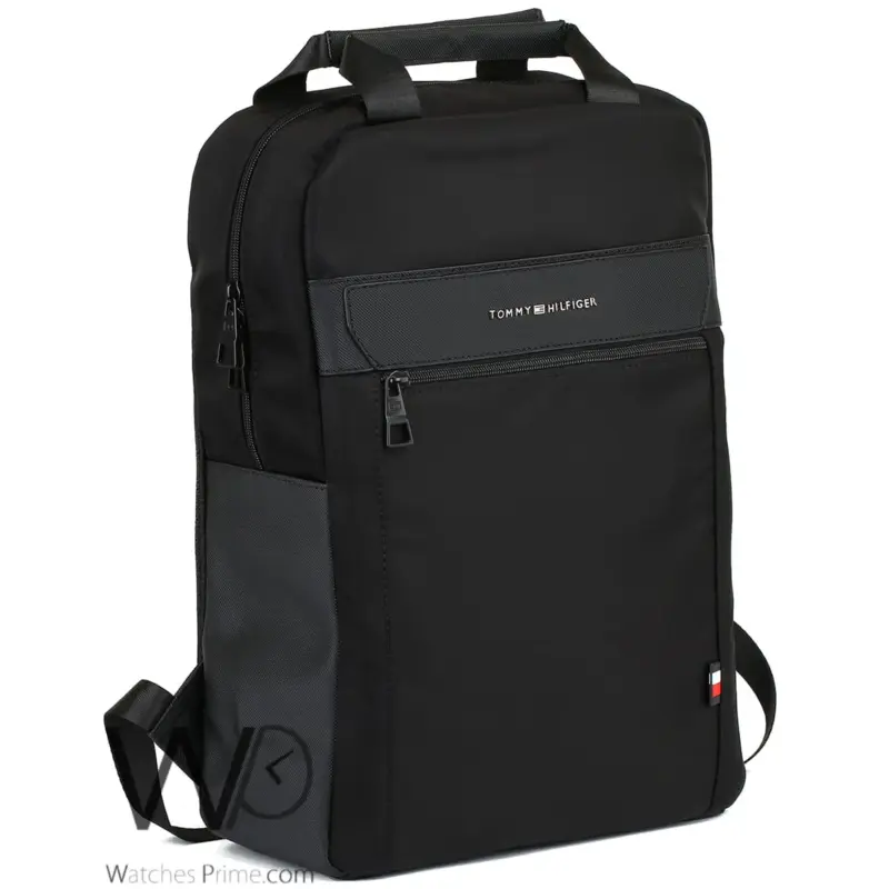 Tommy Hilfiger Backpack Black Men Laptop Bag| Watches Prime