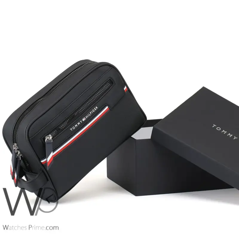 Tommy Hilfiger Black Handbag Men Gift Box | Watches Prime