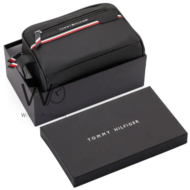 Tommy Hilfiger Black Handbag Men Gift Box | Watches Prime