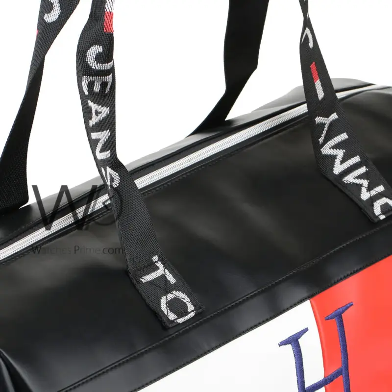 Tommy Hilfiger H Black Leather Duffle Bag | Watches Prime