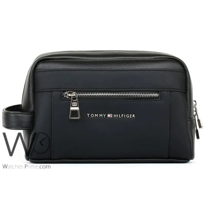 Tommy Hilfiger Handbag Black Leather For Men | Watches Prime