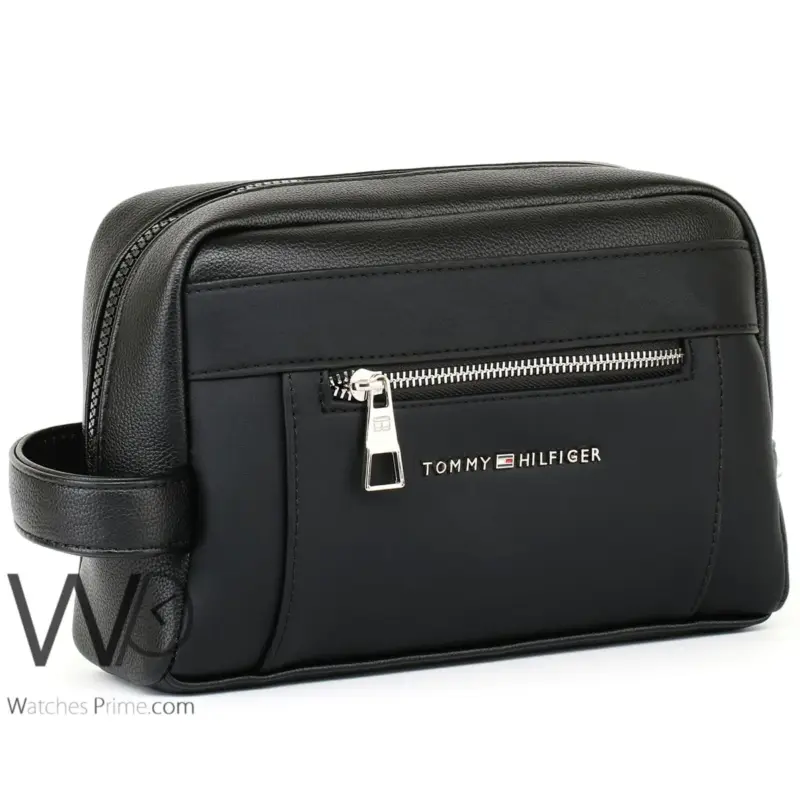 Tommy Hilfiger Handbag Black Leather For Men | Watches Prime