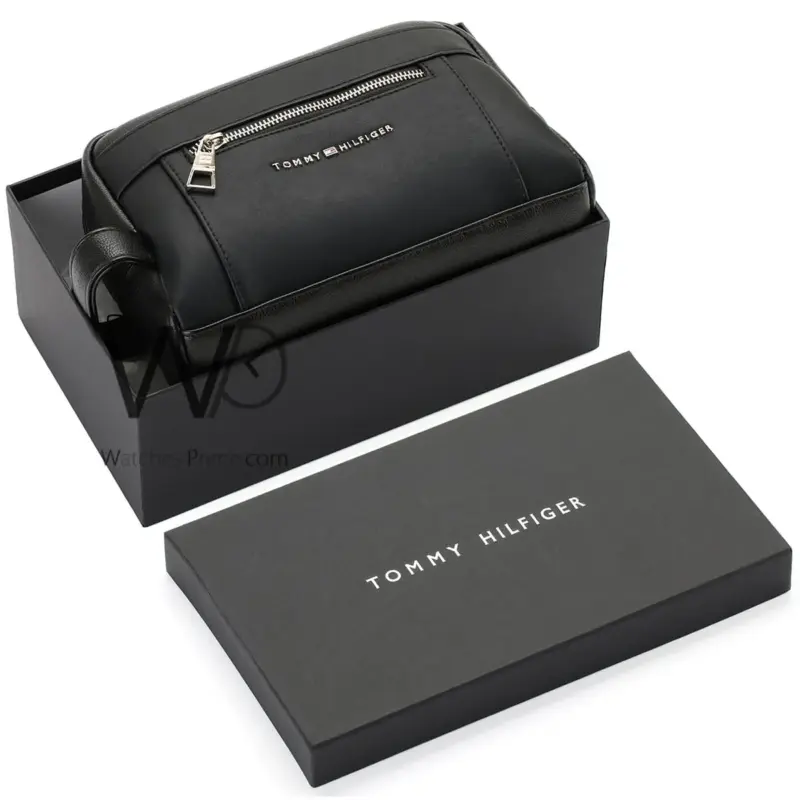 Tommy Hilfiger Handbag Black Leather For Men | Watches Prime