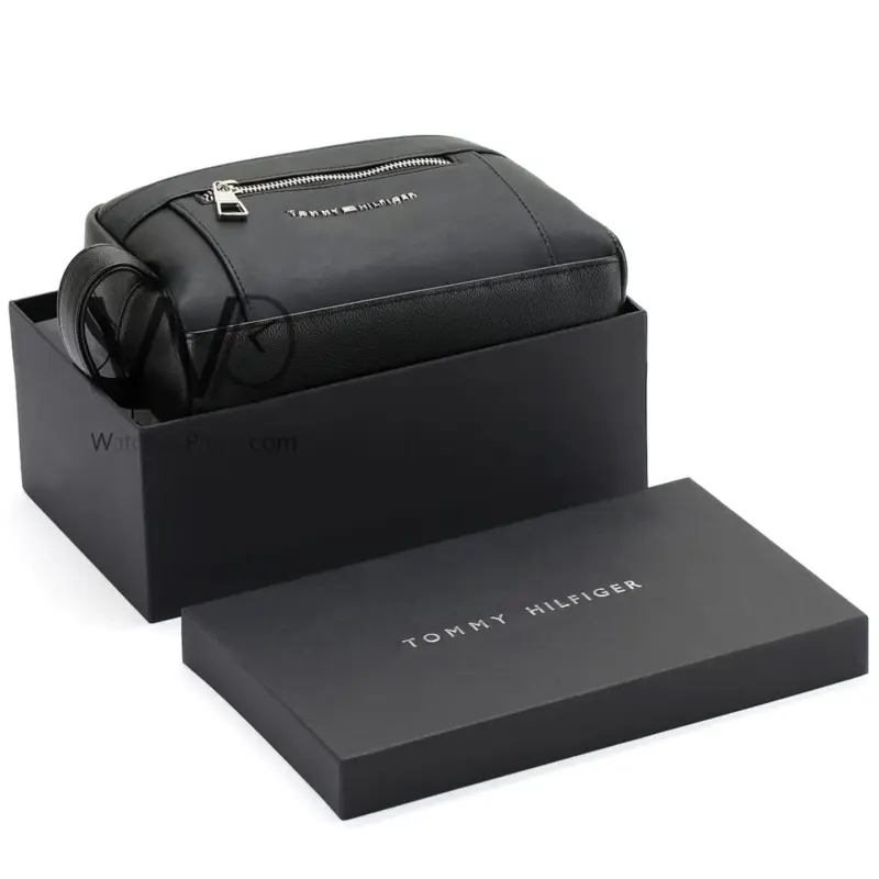 Tommy Hilfiger Handbag Black Leather For Men | Watches Prime