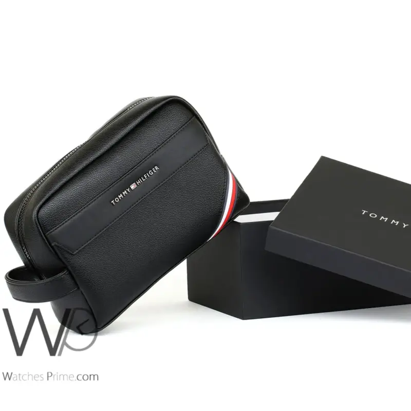 Tommy Hilfiger Black Handbag Men Gift Box | Watches Prime