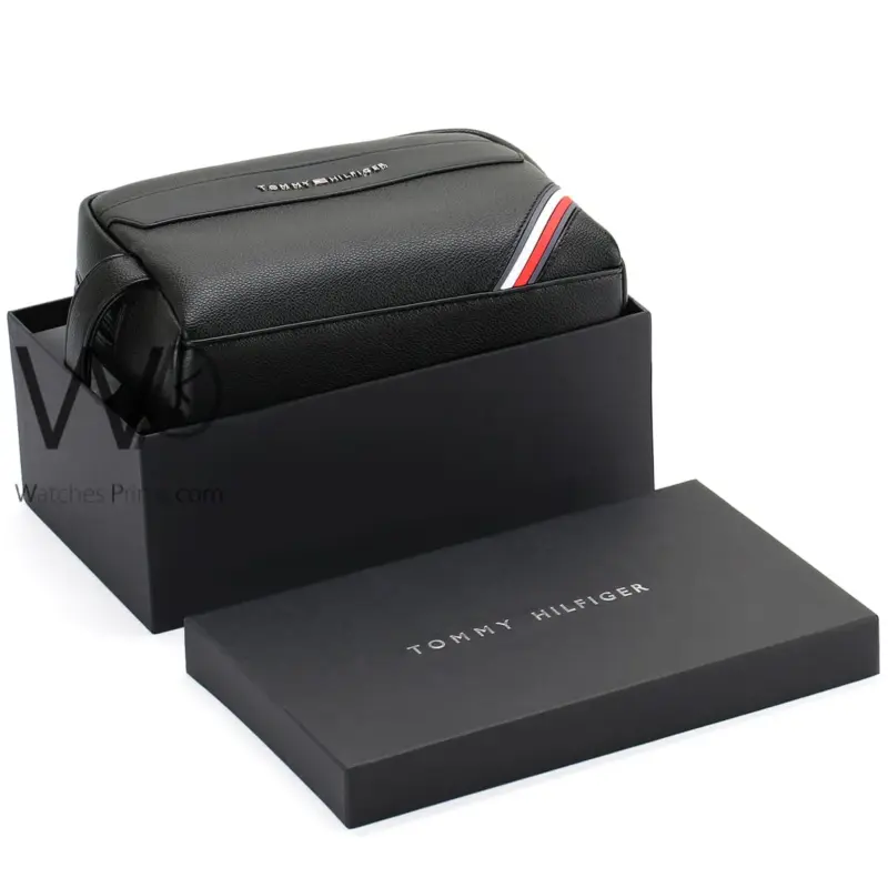 Tommy Hilfiger Black Handbag Men Gift Box | Watches Prime