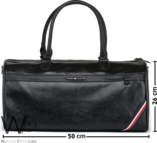 شنطة جيم رجالي جلد تومي Tommy Hilfiger اسود | واتشز برايم