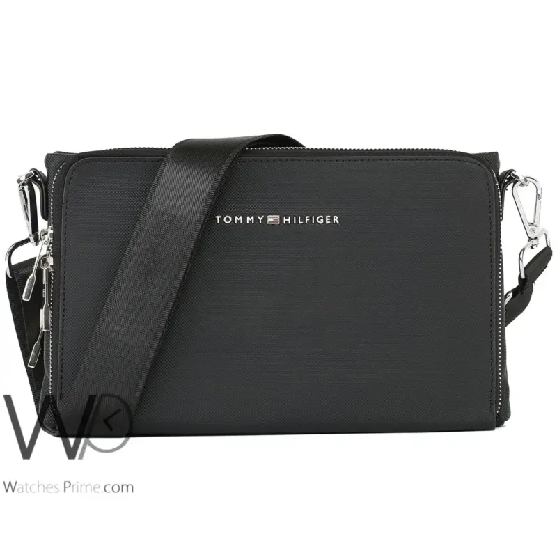 Tommy Hilfiger Crossbody Black Mens Hand Bag| Watches Prime