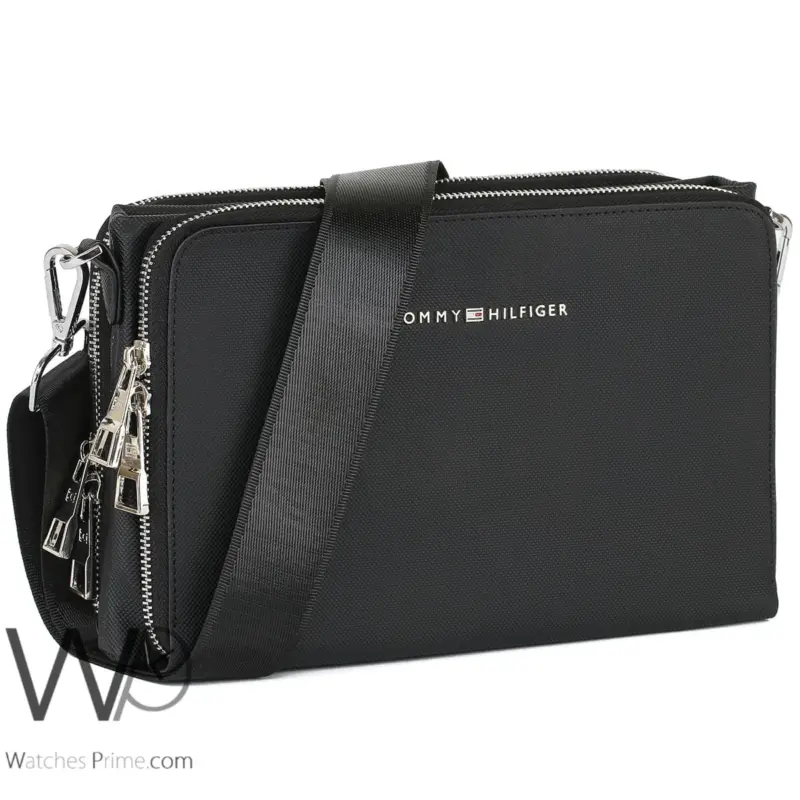 Tommy Hilfiger Crossbody Black Mens Hand Bag| Watches Prime