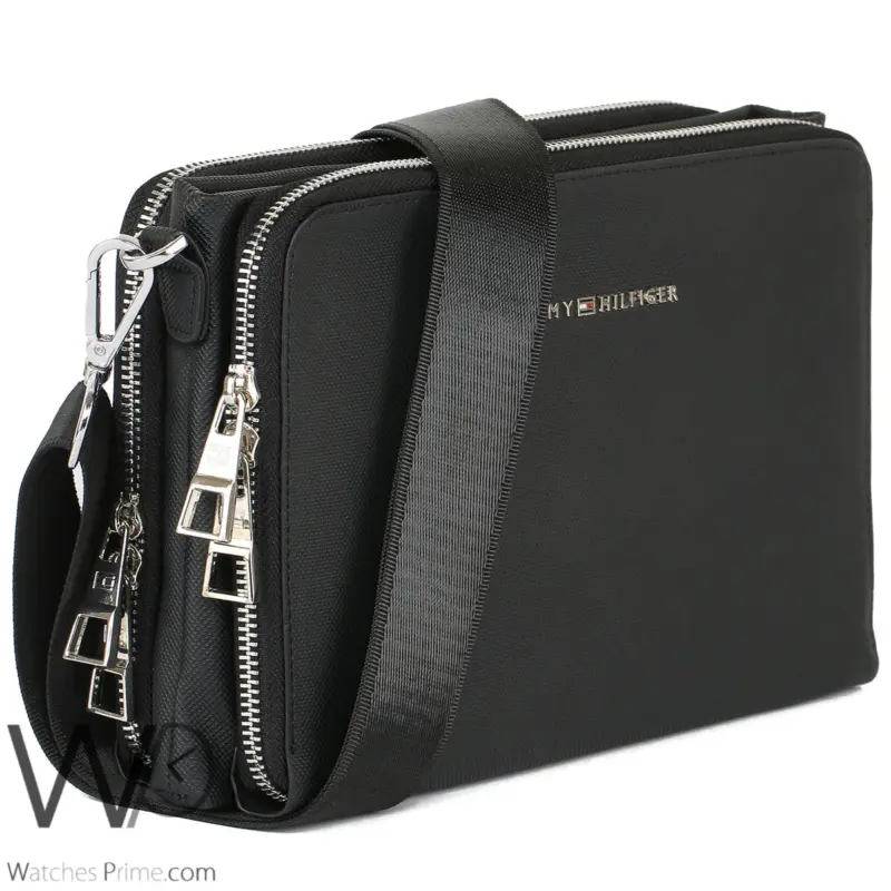 Tommy Hilfiger Crossbody Black Mens Hand Bag| Watches Prime