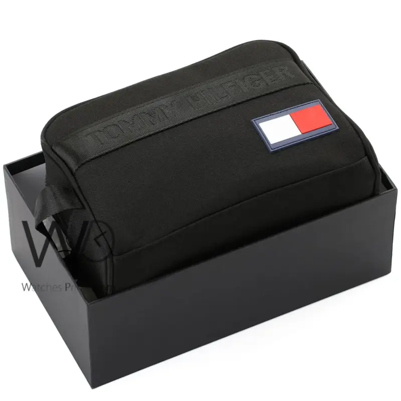 Tommy Hilfiger Fabri Black Handbag Men | Watches Prime