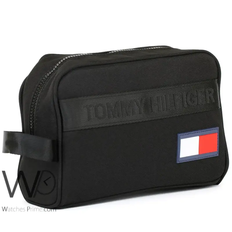 Tommy Hilfiger Fabri Black Handbag Men | Watches Prime