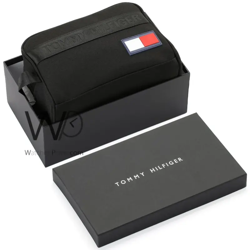 Tommy Hilfiger Fabri Black Handbag Men | Watches Prime