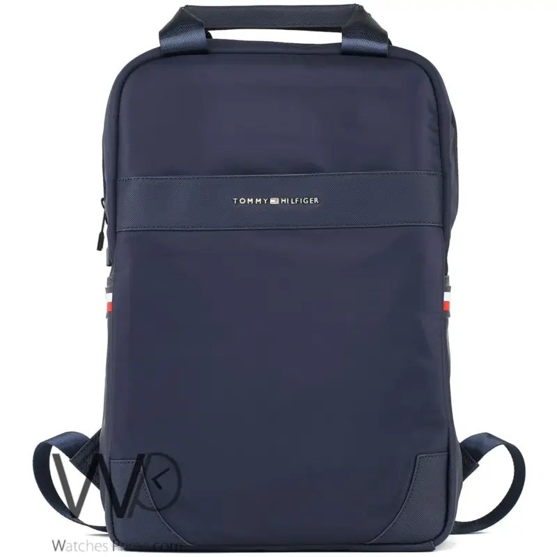 Tommy Hilfiger TH Navy Blue Men Backpack Bag | Watches Prime