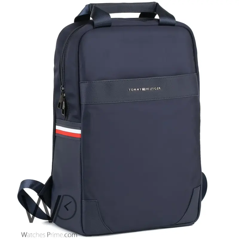 Tommy Hilfiger TH Navy Blue Men Backpack Bag | Watches Prime