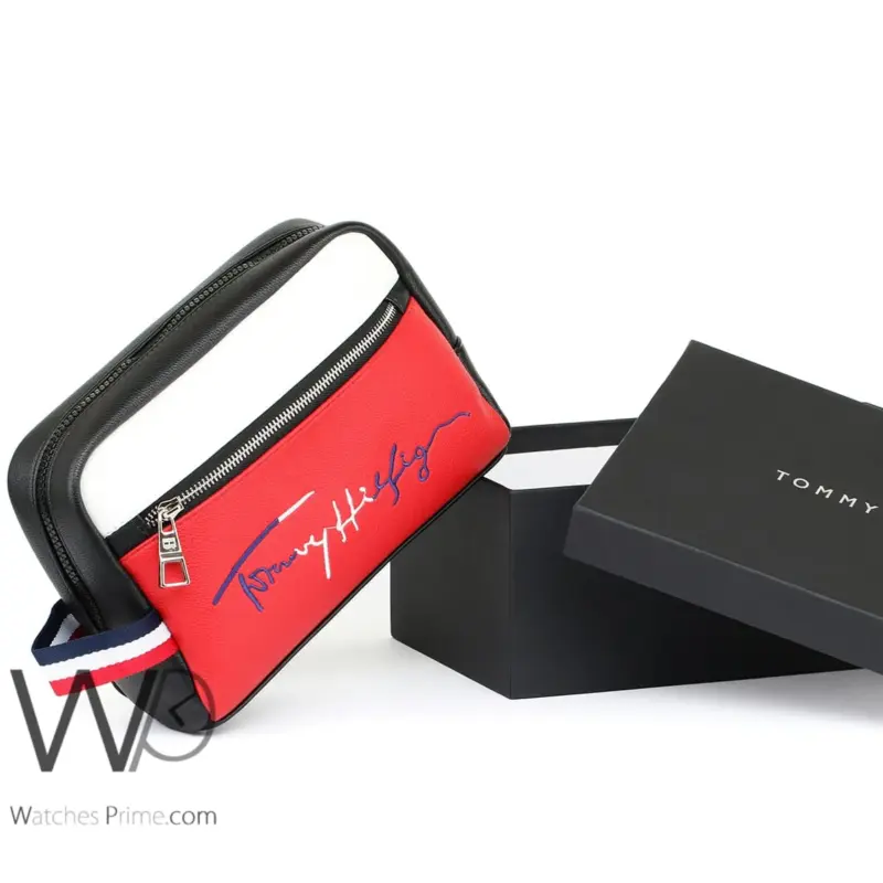 Tommy Hilfiger Red Handbag With Gift Box Men | Watches Prime
