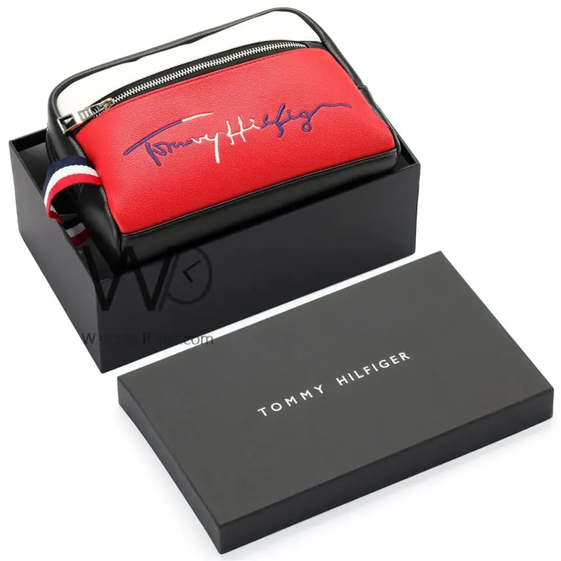 Tommy Hilfiger Red Handbag With Gift Box Men | Watches Prime