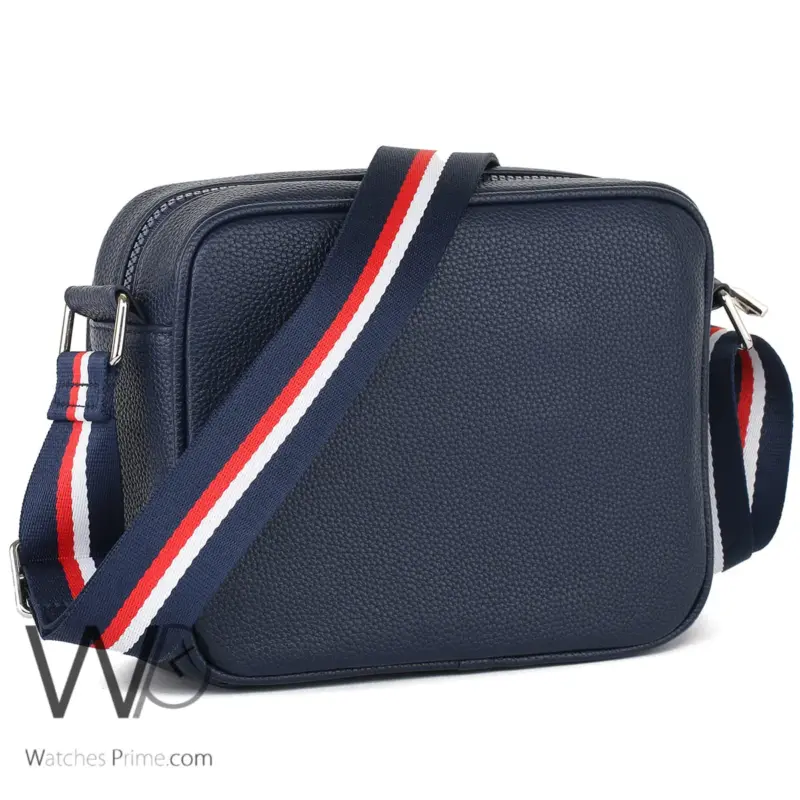 شنطة كتف رجالي تومي هيلفيغر Tommy جلد ازرق | واتشز برايم