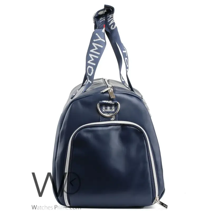Tommy Hilfiger Navy Blue Leather Duffle Bag | Watches Prime