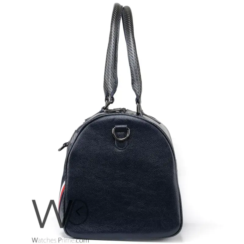 Tommy Hilfiger Navy Blue Leather Duffle Bag | Watches Prime