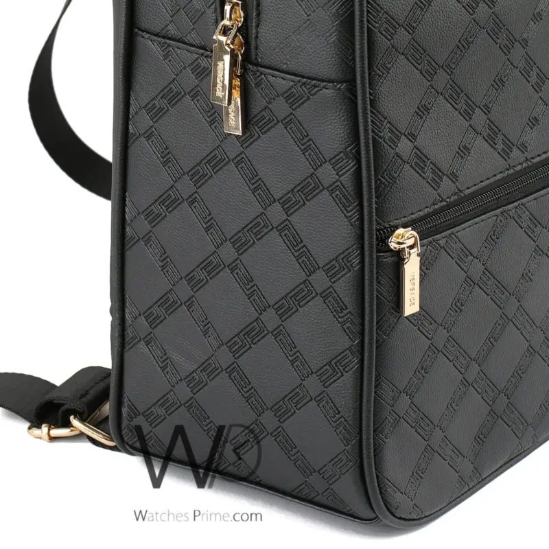 Versace Backpack Black Leather Laptop Bag | Watches Prime