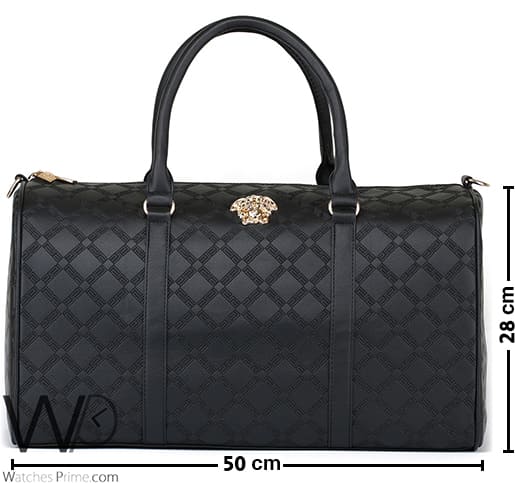 Versace Black Leather Duffle Gym Bag | Watches Prime