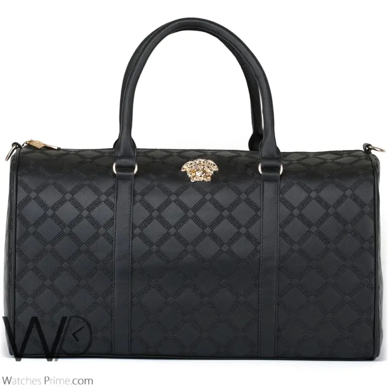Versace Black Leather Duffle Gym Bag | Watches Prime