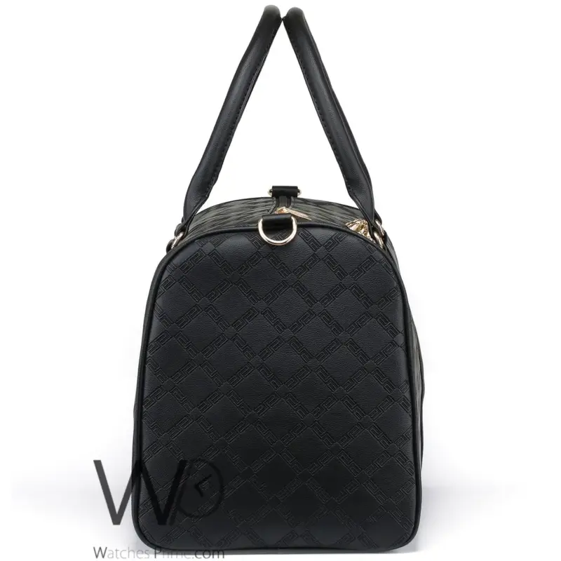 Versace Black Leather Duffle Gym Bag | Watches Prime