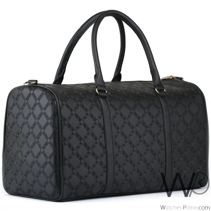 Versace Black Leather Duffle Gym Bag | Watches Prime