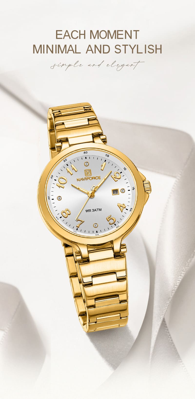 Naviforce Ladies Watch NF5033 G W | Watches Prime