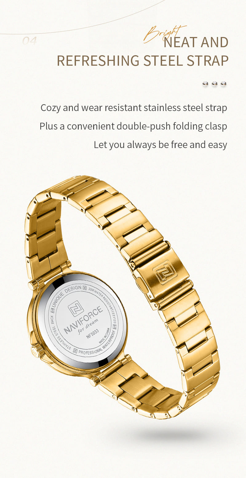 Naviforce Ladies Watch NF5033 G W | Watches Prime