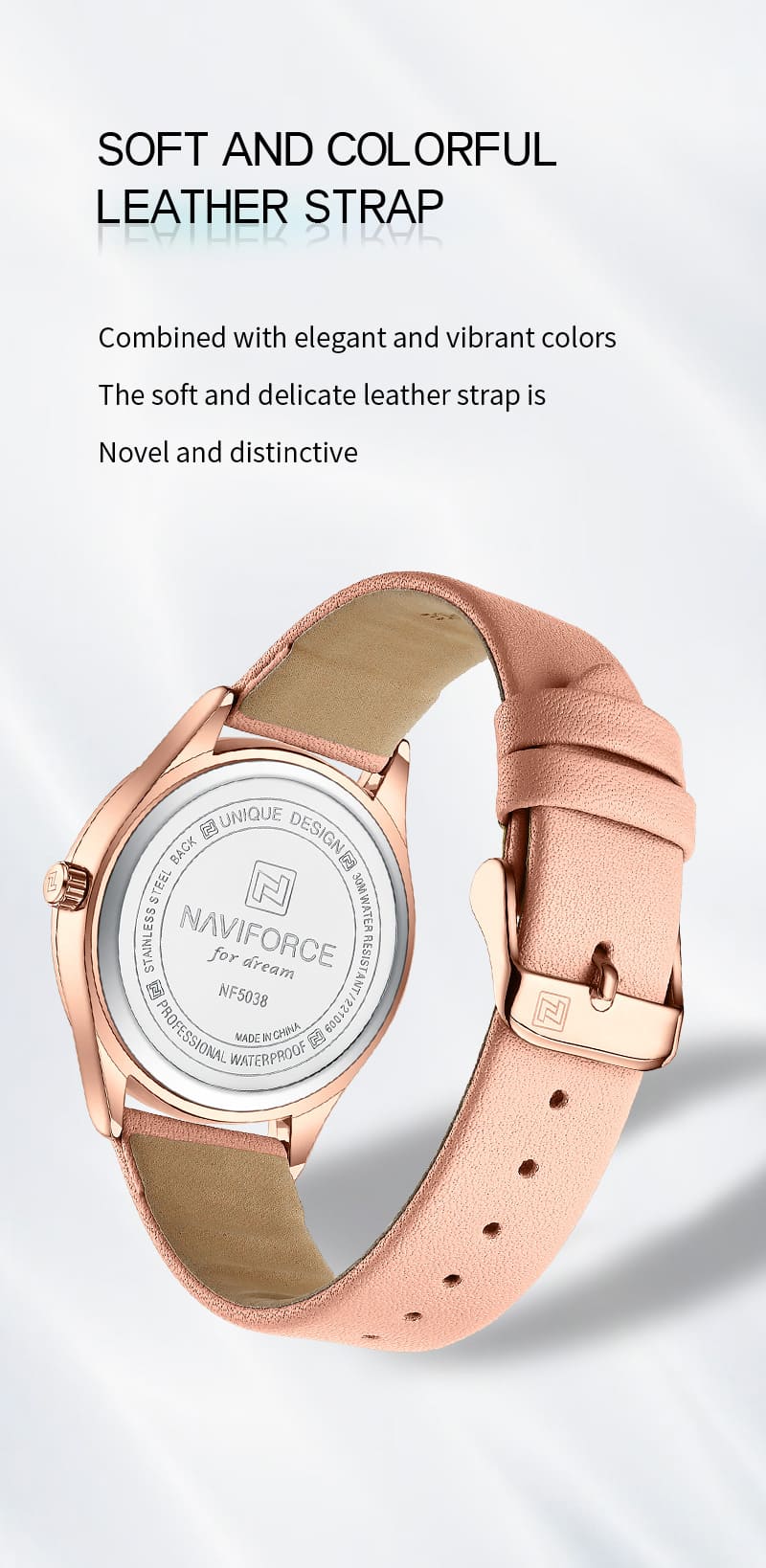 Naviforce Ladies Watch NF5038 RG R | Watches Prime