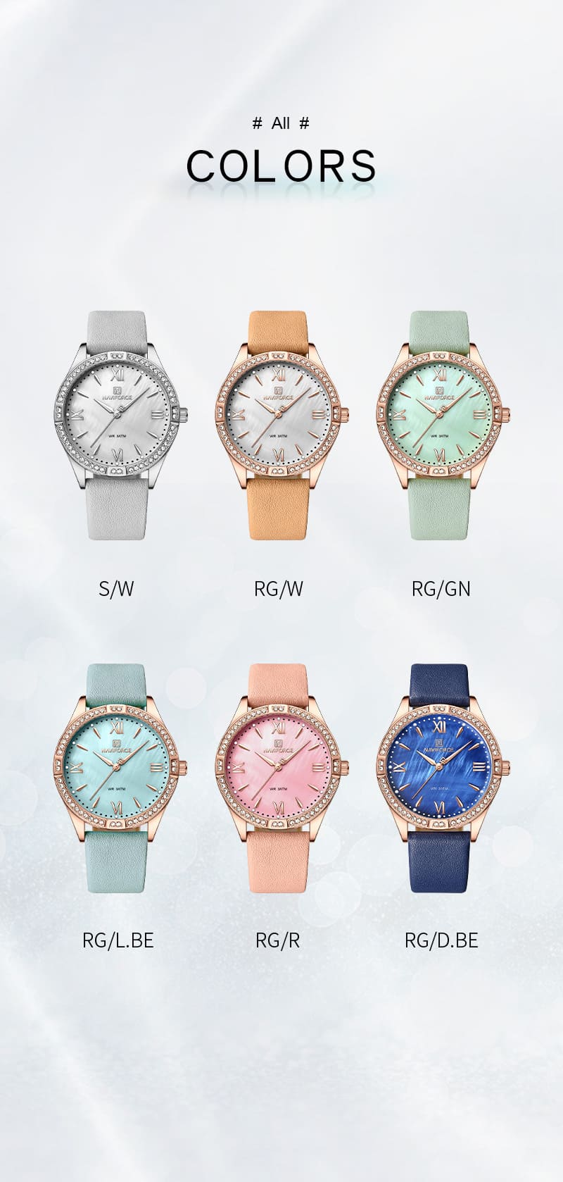 Naviforce Ladies Watch NF5038 RG R | Watches Prime