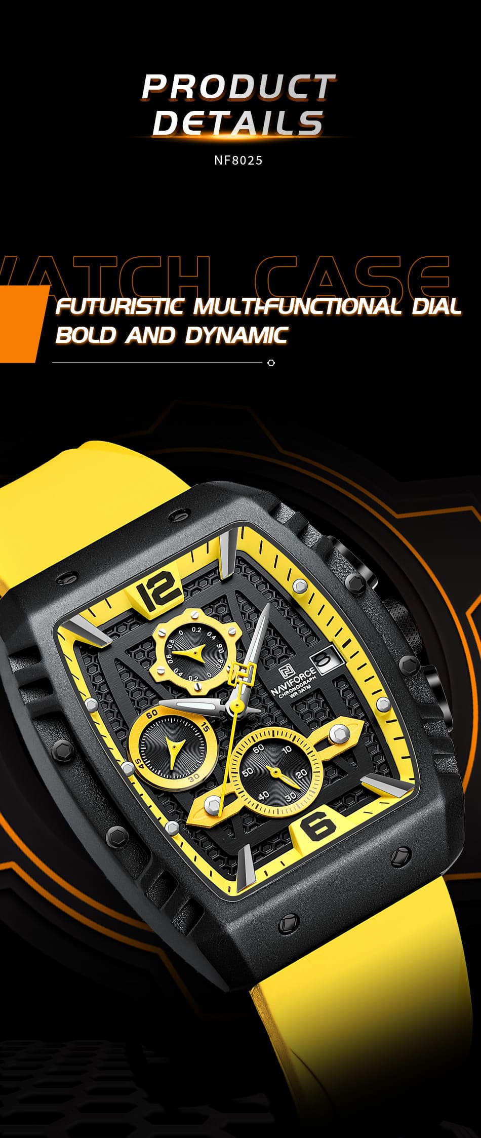 Naviforce Men's Watch NF8025 B Y Y | Watches Prime