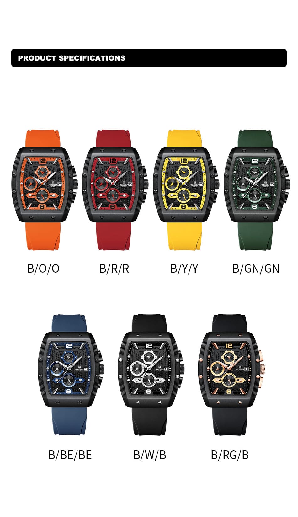 Naviforce Men's Watch NF8025 B Y Y | Watches Prime