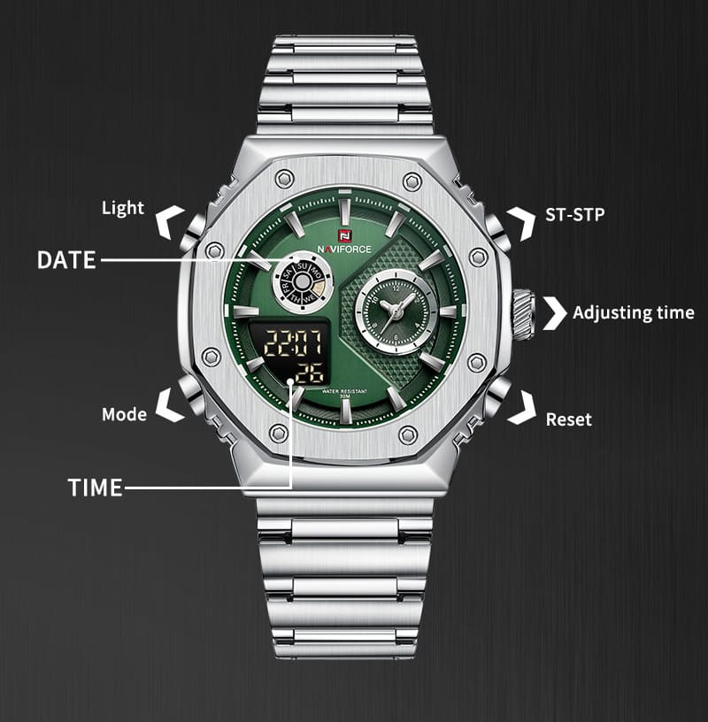 Naviforce Men's Watch NF9216S S GN | Watches Prime