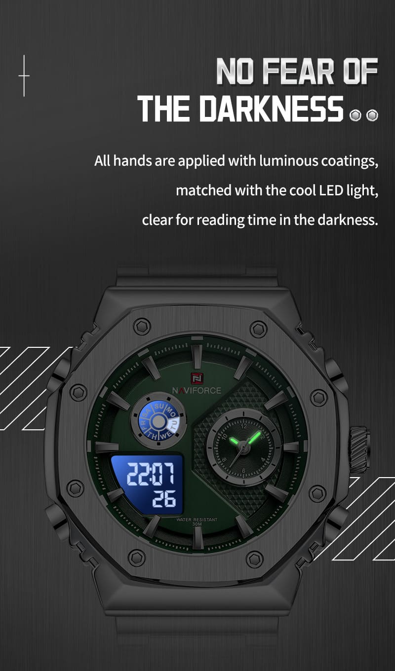 Naviforce Men's Watch NF9216S S GN | Watches Prime