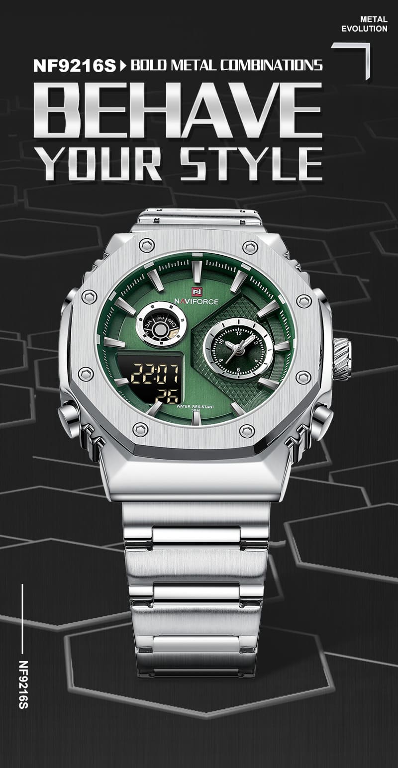 Naviforce Men's Watch NF9216S S GN | Watches Prime