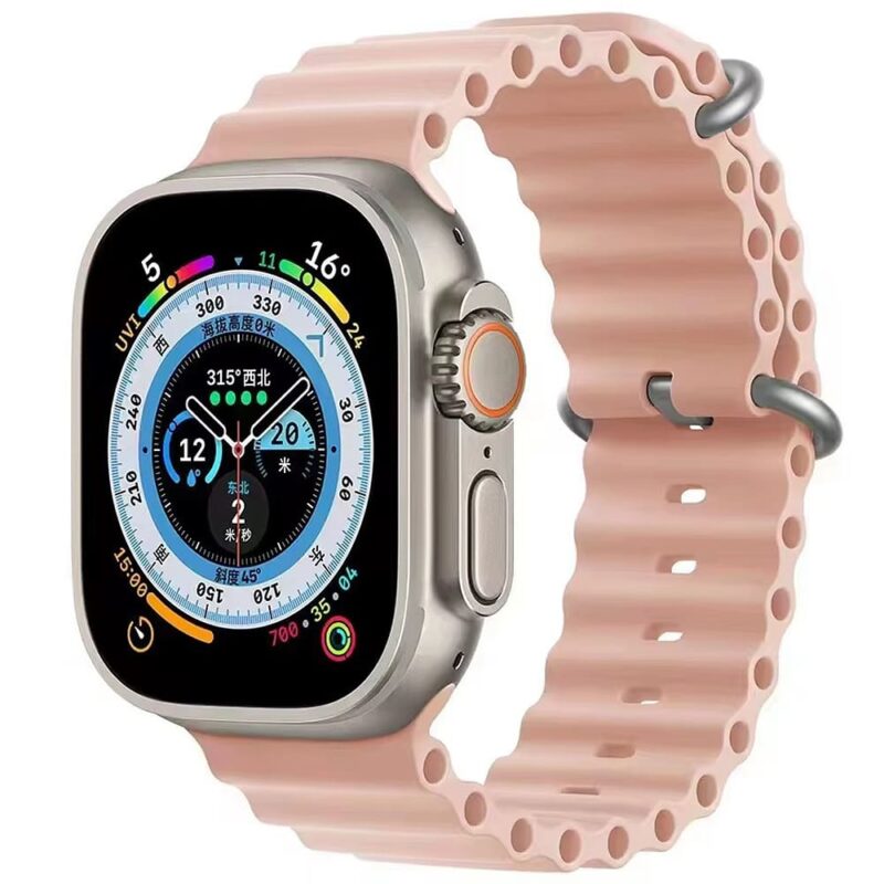 Antique White Rubber Ocean Band For Apple Watch Correa Silicone Bracelet For Iwatch Ultra 2 Serie 7 6 Se 8 9 10 Strap With Silver Buckle | Watches Prime