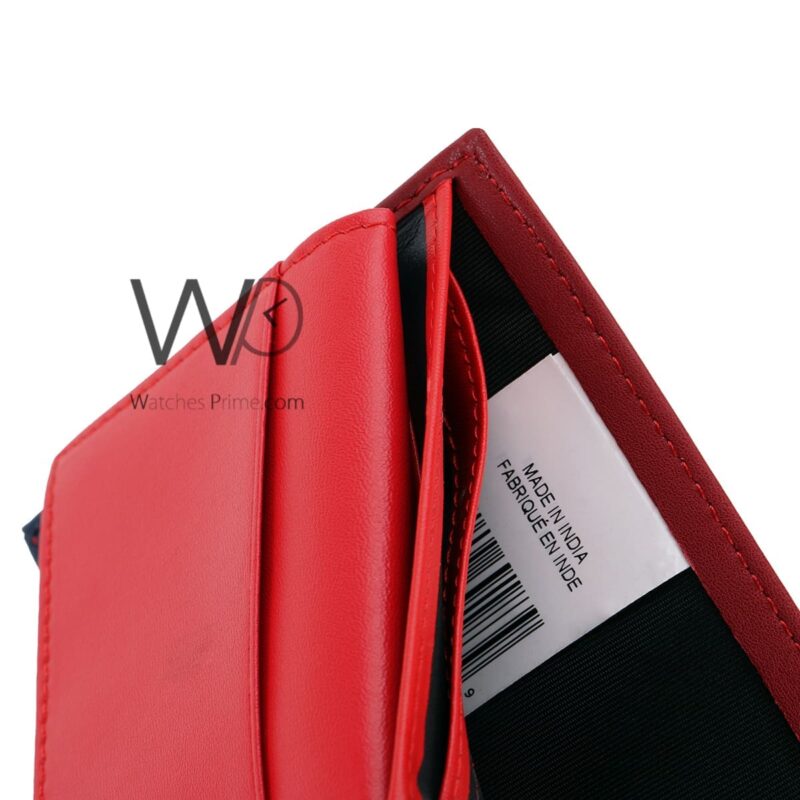 Tommy Hilfiger Wallet Red Blue leather Men | Watches Prime